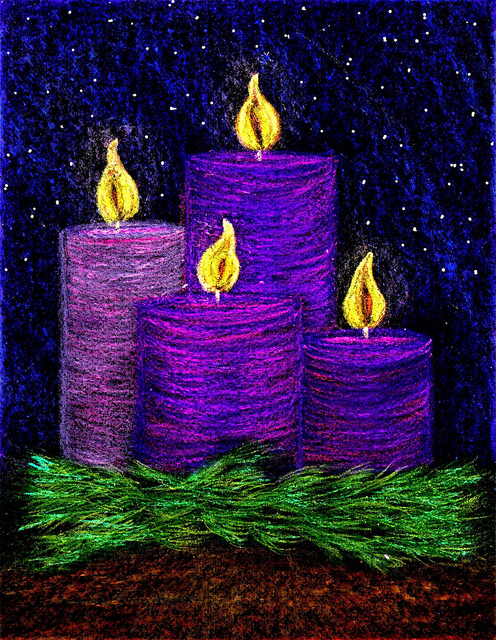 advent candles by Stushie